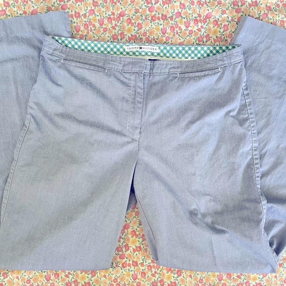 Tommy Hilfiger Light Blue Wide-Leg Cotton Beach Pants | Size 12 - Picture 3 of 11
